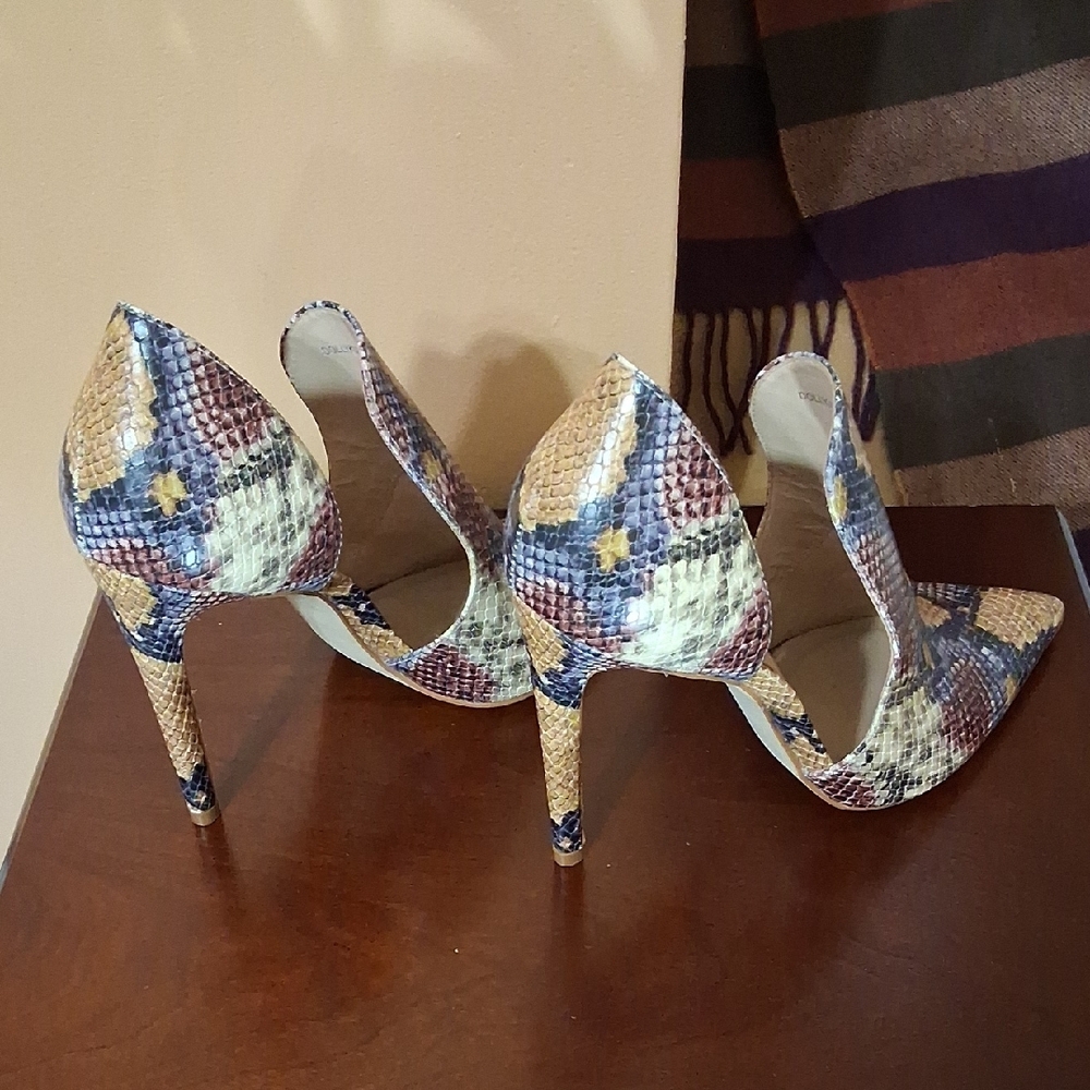 Steve Madden DOLLY/DOLL01S1. Multicolor Snakeskin Heels. 7 1/2M. Made In Brazil. - Picture 6 of 14